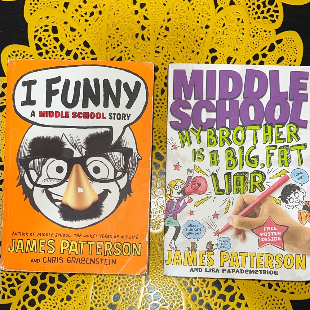 James Paterson Middle School Book Pair with Orange and Purple Accents (BOTH)